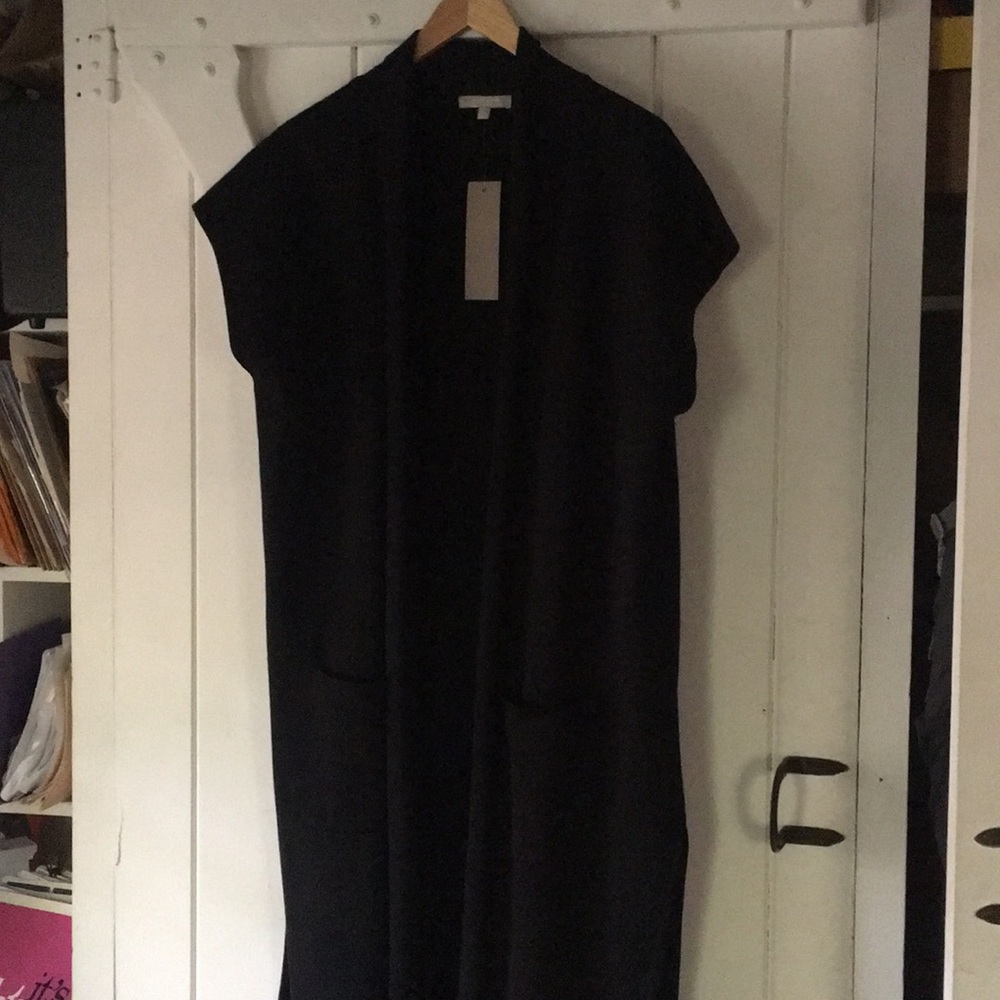 Joan Vass long short sleeve sweater wrap